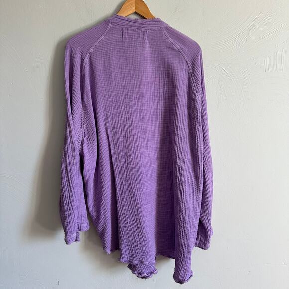 Free People Summer Daydream Button Down in Purple - Picture 9 of 9